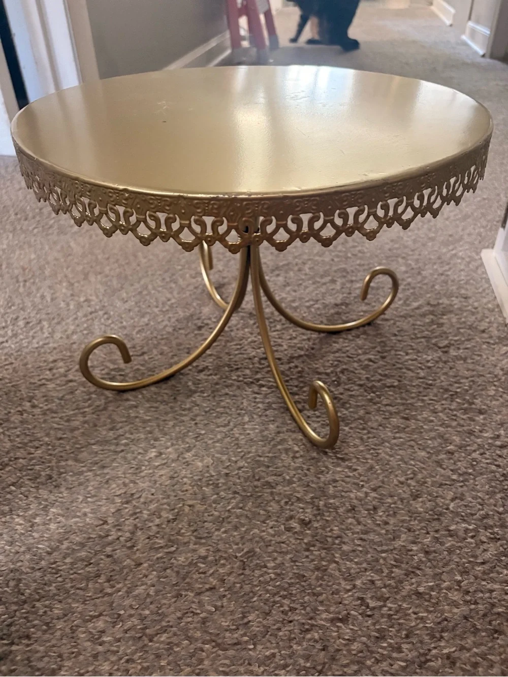 Ornate Gold Metal Round cake stand